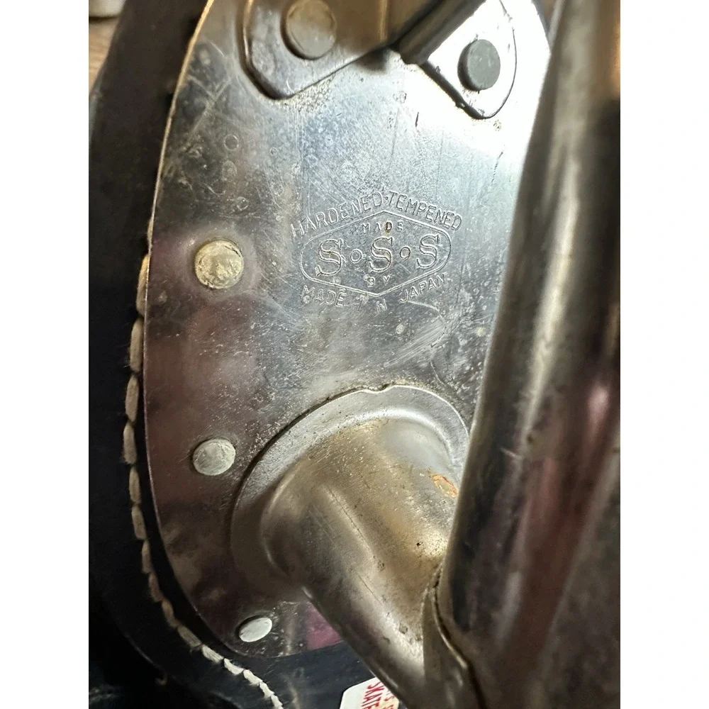 Vintage American Cougar Ice Skates Size 10‎ Black Leather Rustic Decor Japan